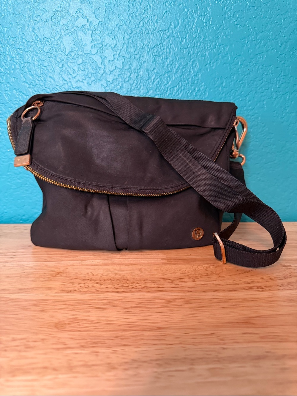 lululemon athletica All Night Festival Fold-Over‎ Bag with Gold Hardware